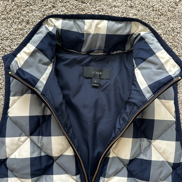 JCrew cream/navy puffer vest - Picture 3 of 4